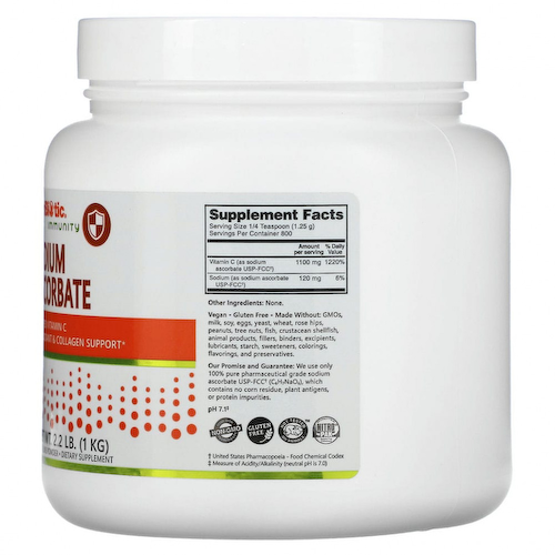 NutriBiotic, Immunity, аскорбат натрия, кристаллический порошок, 1 кг (2,2 фунта) #1