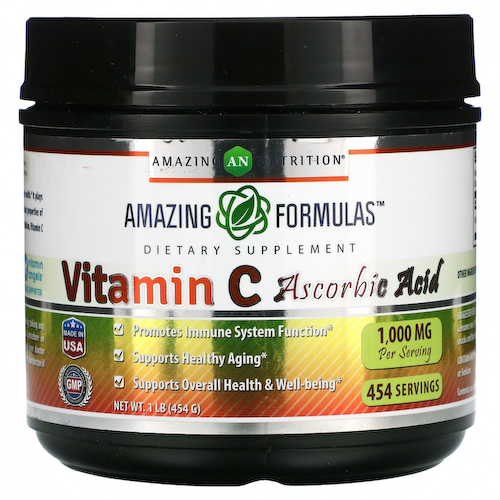Amazing Nutrition, Витамин C аскорбиновая кислота, 1000 мг, 454 г (1 фунт) #1