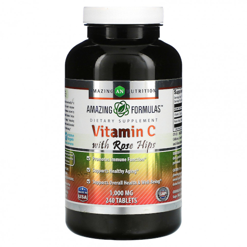 Amazing Nutrition, Витамин C с шиповником, 1000 мг, 240 таблеток #1