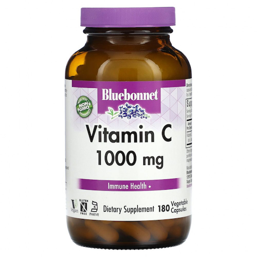 Bluebonnet Nutrition, витамин C, 1000 мг, 180 вегетарианских капсул #1