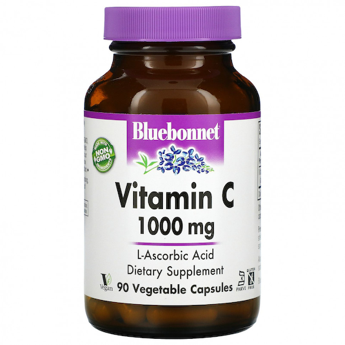 Bluebonnet Nutrition, Витамин C, 1000 мг, 90 растительных капсул #1