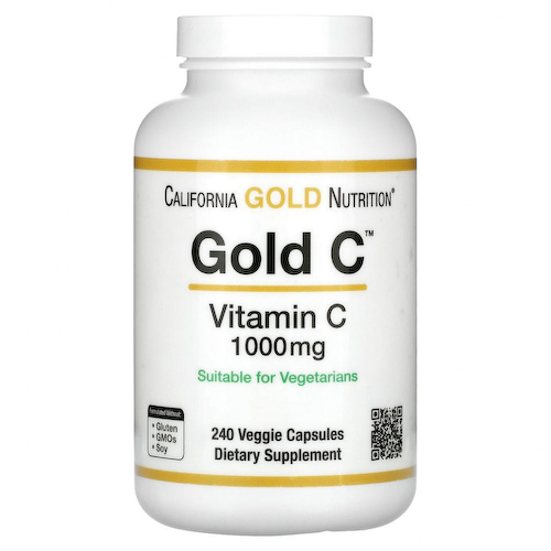 California Gold Nutrition, Gold C, витамин C, 1000 мг, 240 вегетарианских капсул #1