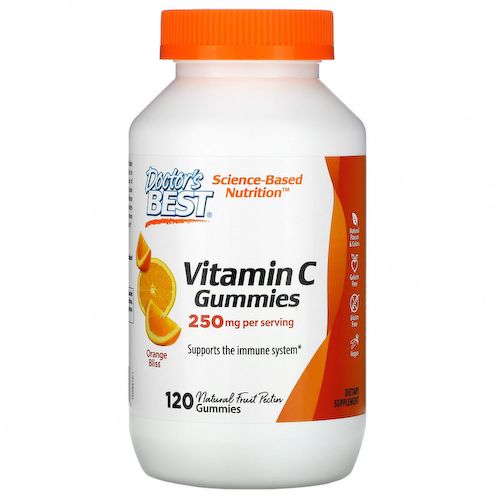Doctor's Best, жевательные таблетки с витамином C, с апельсиновым вкусом, 125 мг, 120 жевательных таблеток #1