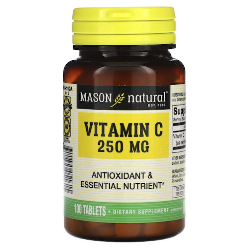 Mason Natural, витамин C, 250 мг, 100 таблеток #1