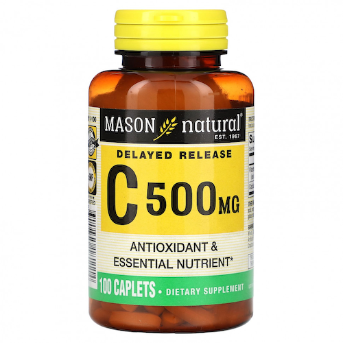 Mason Natural, Витамин C, с замедленным высвобождением, 500 мг, 100 капсул #1