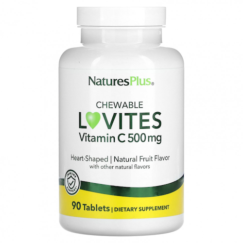 NaturesPlus, Жевательные Lovites, витамин C, натуральные фрукты, 500 мг, 90 таблеток #1
