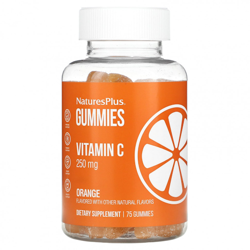 NaturesPlus, Жевательные мармеладки с витамином C, апельсин, 125 мг, 75 жевательных таблеток #1
