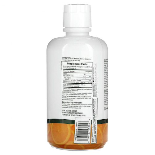 NaturesPlus, Жидкий витамин C, натуральный апельсин, 1000 мг, 887,10 мл (30 жидк. Унций) #1