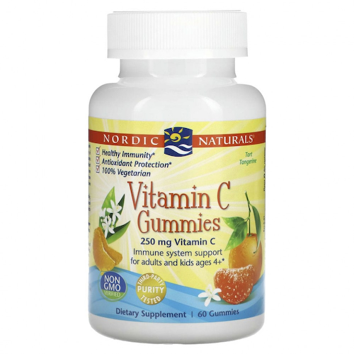 Nordic Naturals, жевательные таблетки с витамином C, со вкусом мандарина, 125 мг, 60 жевательных таблеток #1