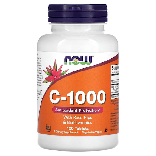 NOW Foods, C-1000, с шиповником и биофлавоноидами, 100 таблеток #1