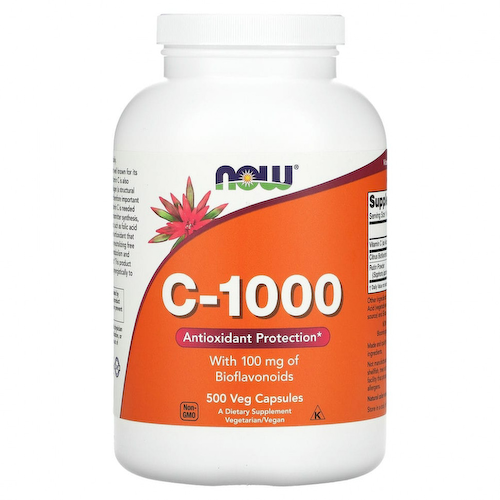 NOW Foods, C-1000, витамин С, 500 вегетарианских капсул #1