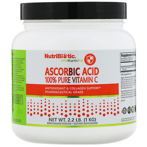 NutriBiotic, Immunity, аскорбиновая кислота, 100% чистый витамин C, кристаллический порошок, 1 кг (2,2 фунта) #1