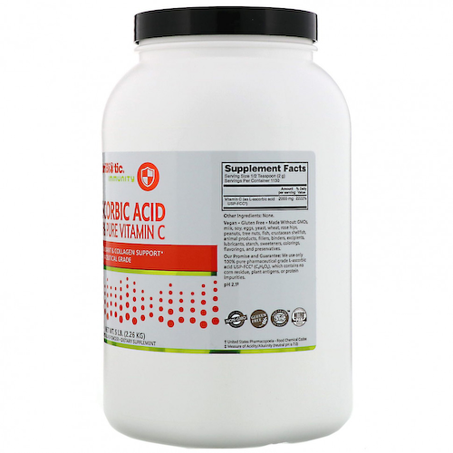 NutriBiotic, Immunity, аскорбиновая кислота, 100% чистый витамин C, кристаллический порошок, 2.26 кг (5 фунтов) #1