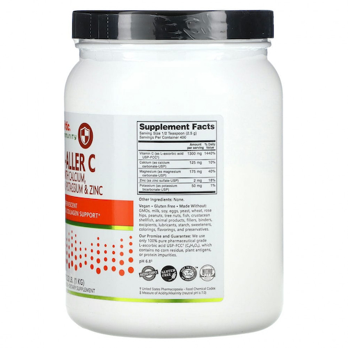 NutriBiotic, Immunity, Hypo-Aller C, витамин C с кальцием, магнием, калием и цинком, 1 кг (2,2 фунта) #1