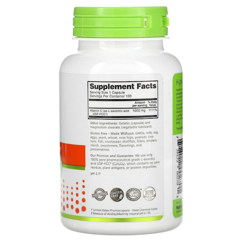 NutriBiotic, Immunity, витамин C, 1000 мг, 100 капсул без глютена #1