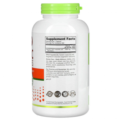 NutriBiotic, Immunity, витамин C, 1000 мг, 250 капсул #1