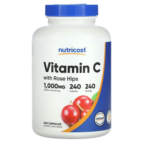 Nutricost, Витамин C с шиповником, 1000 мг, 240 капсул #1