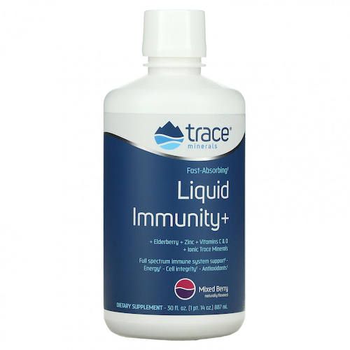 Trace Minerals ®, Быстро впитывающаяся жидкость Immunity +, ягодное ассорти, 887 мл (30 жидк. Унций) #1