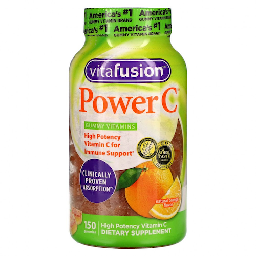 VitaFusion, Power C, витамин C с высокой эффективностью действия, натуральный апельсиновый вкус, 150 жевательных таблеток #1