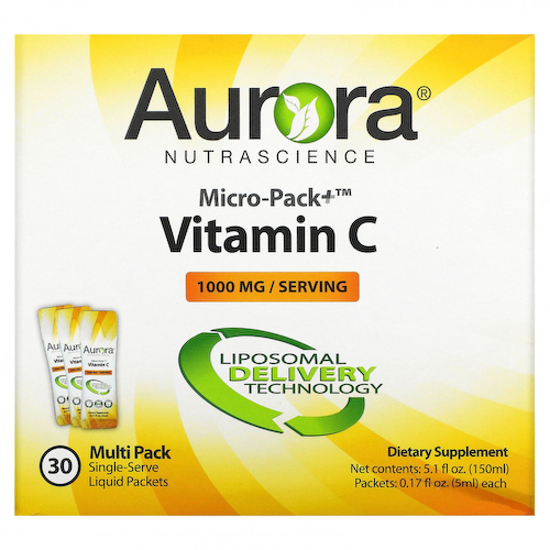 Aurora Nutrascience, Micro-Pack + витамин C, 1000 мг, 30 пакетиков по 5 мл (0,17 жидк. Унции) #1