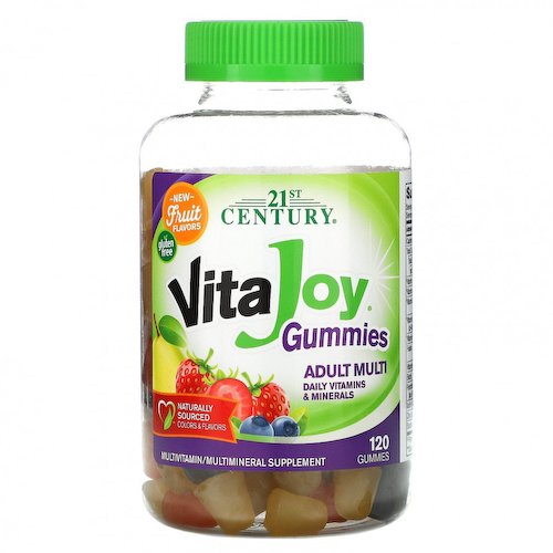 21st Century, VitaJoy, мультивитамины для взрослых, с фруктовым вкусом, 120 жевательных таблеток #1