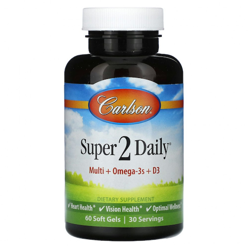 Carlson, Super 2 Daily, 60 мягких таблеток #1