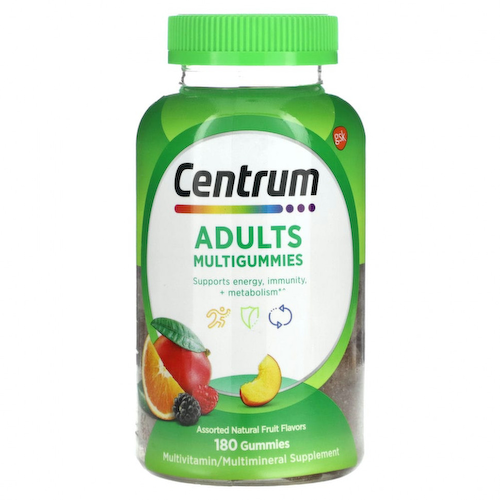 Centrum, Мультивитамины для взрослых, натуральное фруктовое ассорти, 180 жевательных таблеток #1