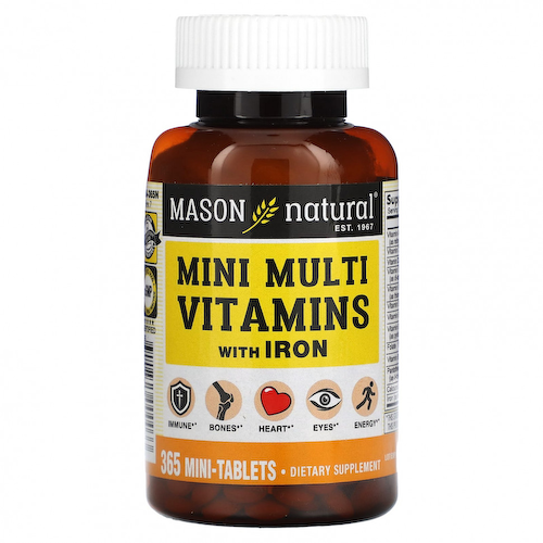 Mason Natural, Мультивитамины с железом, 365 мини-таблеток #1