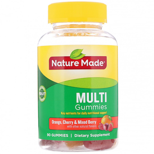 Nature Made, Мультивитаминные жевательные таблетки, апельсин, вишня, смесь ягод, 90 жевательных таблеток #1