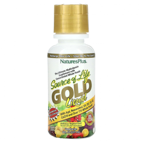 NaturesPlus, Source of Life, Gold Liquid, тропические фрукты, 236 мл (8 жидк. Унций) #1