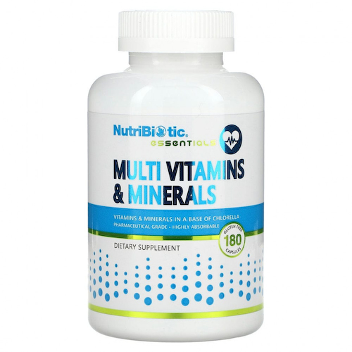 NutriBiotic, Essentials, мультивитамины и минералы, 180 капсул #1