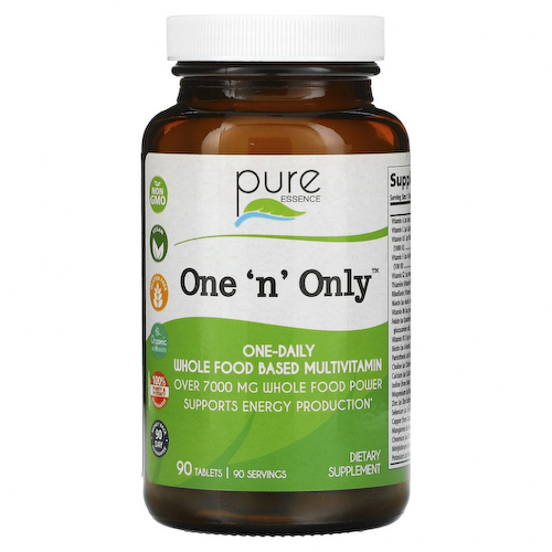 Pure Essence, One 'n' Only, цельнопищевые мультивитамины, 90 таблеток #1