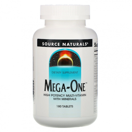 Source Naturals, Mega-One, высокоэффективный мультивитамин с минералами, 180 таблеток #1