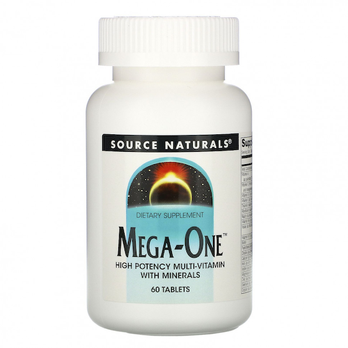 Source Naturals, Mega-One, высокоэффективный мультивитамин с минералами, 60 таблеток #1