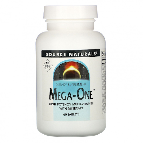Source Naturals, Мультивитамины Mega-One без железа, 60 таблеток #1