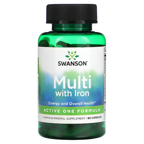 Swanson, Мультивитамины с железом, 90 капсул #1