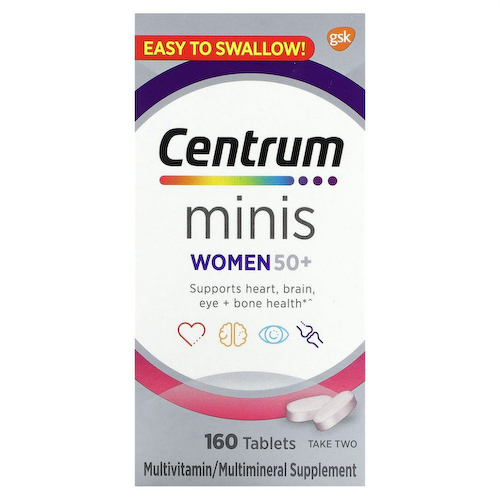 Centrum, Для женщин старше 50 лет, мини-мультивитамины, 160 таблеток #1