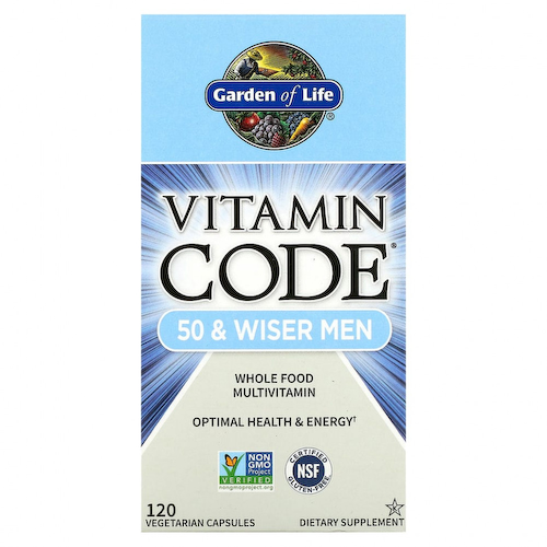 Garden of Life, Vitamin Code, мультивитамины из цельных продуктов для мужчин от 50 лет, 120 вегетарианских капсул #1