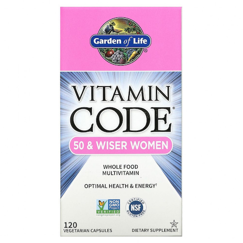 Garden of Life, Vitamin Code, мультивитамины из цельных продуктов для женщин от 50 лет, 120 вегетарианских капсул #1