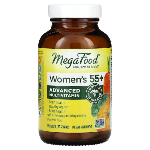 MegaFood, Multi for Women 55+, комплекс витаминов и микроэлементов для женщин старше 55 лет, 120 таблеток #1