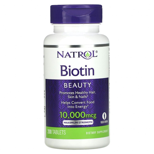 Natrol, биотин, максимальная сила действия, 10 000 мкг, 200 таблеток #1