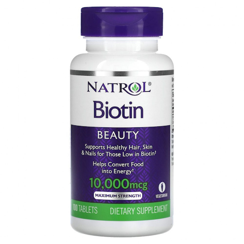 Natrol, биотин, максимальная сила действия, 10 000 мкг, 100 таблеток #1