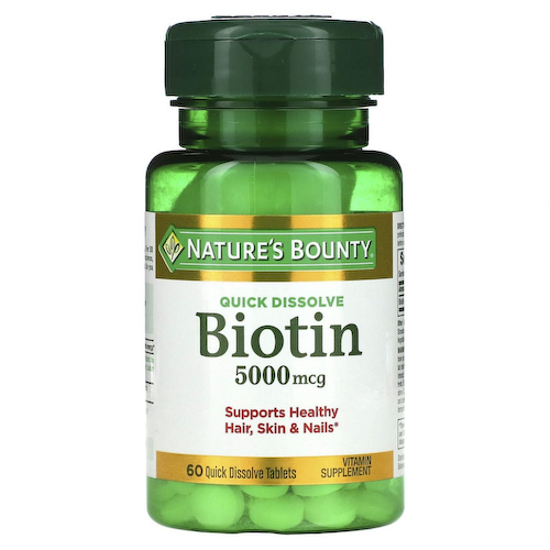 Nature's Bounty, биотин, 5000 мкг, 60 быстрорастворимых таблеток #1