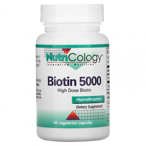 Nutricology, Биотин 5000, 60 вегетарианских капсул #1