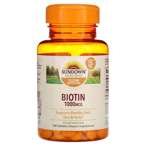 Sundown Naturals, Биотин, 1000 мкг, 120 таблеток #1