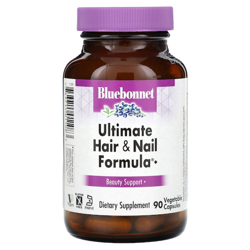 Bluebonnet Nutrition, Ultimate Hair & Nail Formula, 90 растительных капсул #1