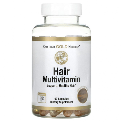 California Gold Nutrition, Мультивитамины для волос, 90 растительных капсул #1