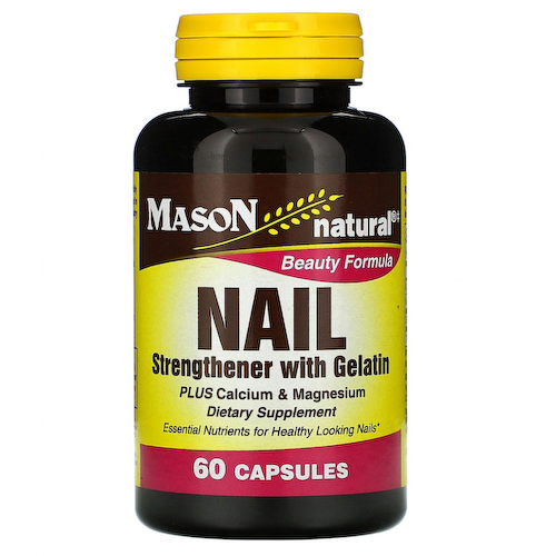 Mason Natural, Добавки для здоровых ногтей, с желатином, 60 капсул #1