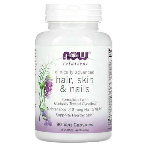 NOW Foods, Solutions, для здоровья волос, кожи и ногтей, 90 вегетарианских капсул #1