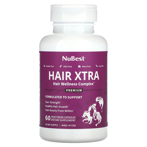 NuBest, Hair Xtra, 60 вегетарианских капсул #1